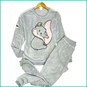 Dumbo Wonderful Ladies Winter Pajama Set - Grey