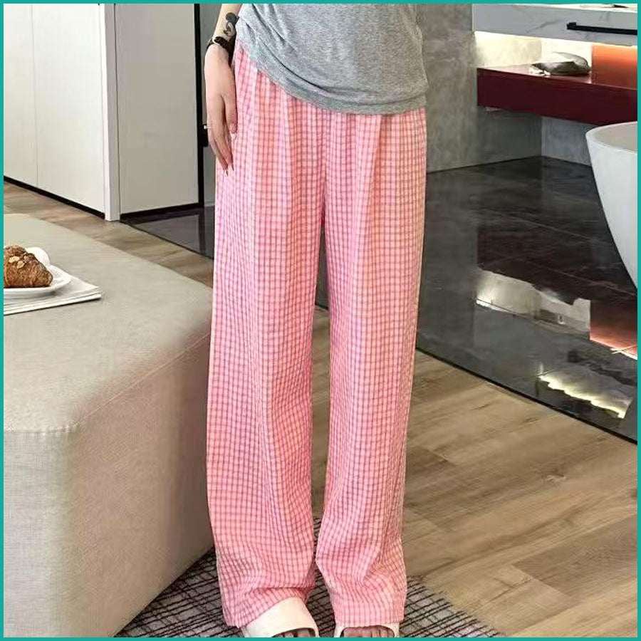 Plain Strips Ladies Hafer Pajama Set - Grey Pink