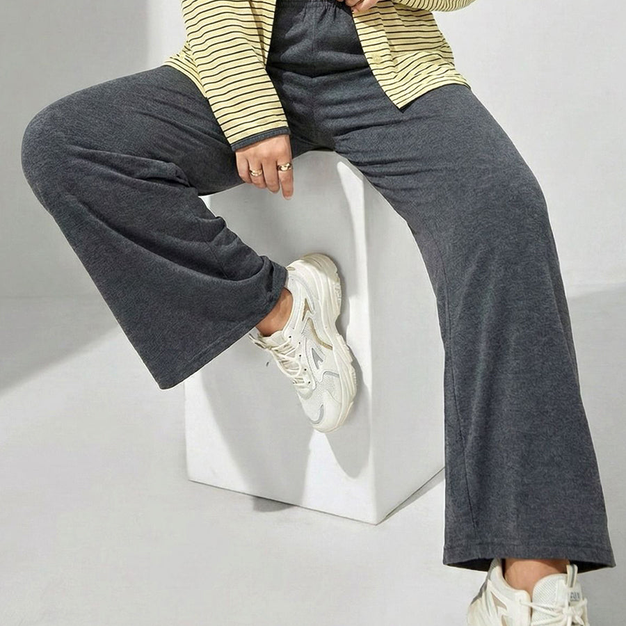 Puppy Strips Ladies 3 Pcs Pajama Set - Yellow Grey