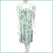 Floral Ladies Halfer Linen Cotton - Sky Blue -Free Size