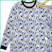Minnie Mouse Ladies Full Sleeves Cotton Pajama Set - Light Blue Purple