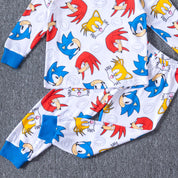 Sonic Ring Boys Full Sleeves Pajama Set - White
