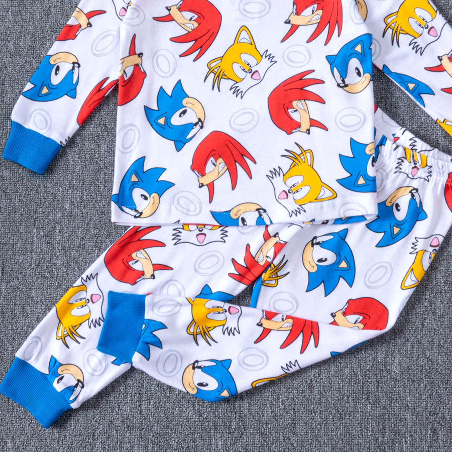 Sonic Ring Boys Full Sleeves Pajama Set - White