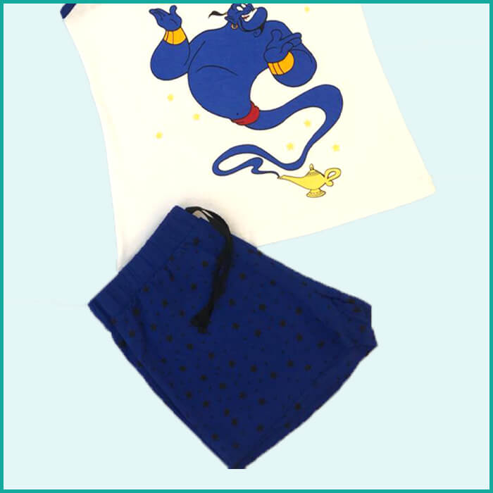 Gennie Ladies Shorts Set - White Blue