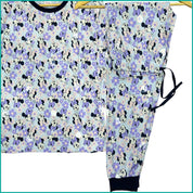 Minnie Mouse Ladies Full Sleeves Cotton Pajama Set - Light Blue Purple