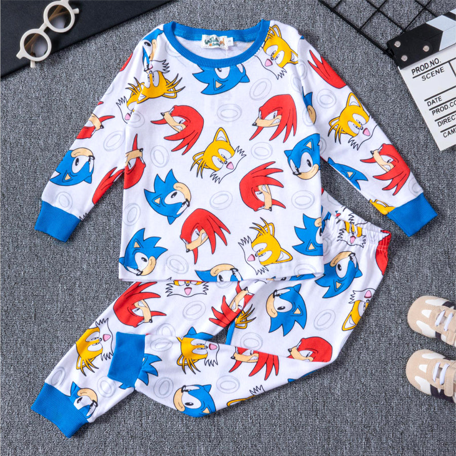 Sonic Ring Boys Full Sleeves Pajama Set - White