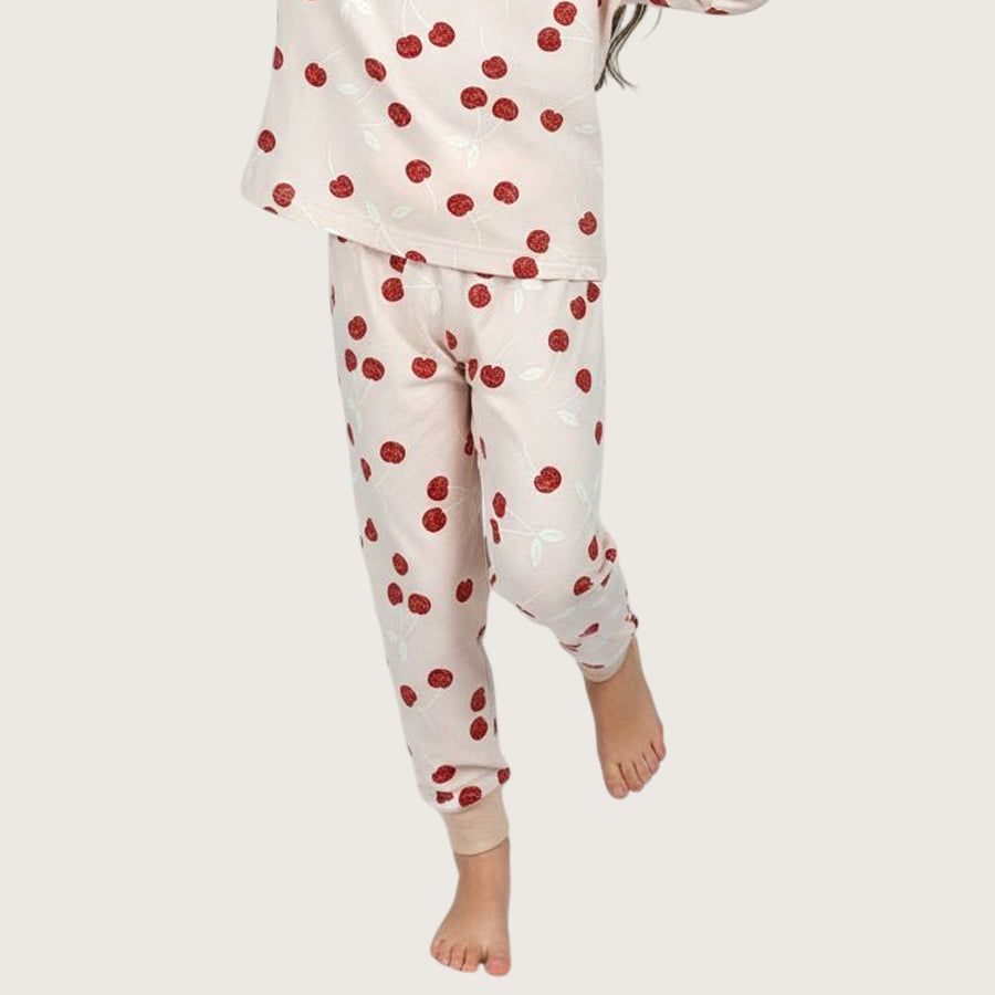 Cherry Girls Full Sleeves Pajama Set - Pink
