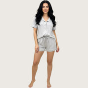 Plain Ladies Shorts Set Lycra - Grey