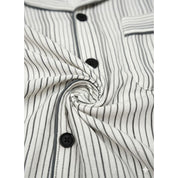 Linings Ladies Cotton Winter Front Open Loungewear Set - White