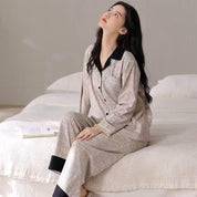 Zig-Zag Ladies Pajama Set - White Black