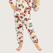 Crab Morning Boys Full Sleeves Pajama Set - Grey