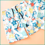 Princess Floral Ladies Shorts Set - Blue