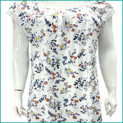 Colorful Flowers Ladies Dress - White