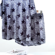 Stars Ladies Loungewear Shorts Set - Dark Grey