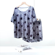 Stars Ladies Loungewear Shorts Set - Dark Grey