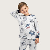Urban Style Boys Full Sleeves Pajama Set - Grey