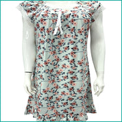 Colorful Flowers Ladies Dress - Blue