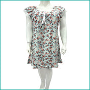 Colorful Flowers Ladies Dress - Blue