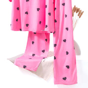 Love Heart Ladies Loungewear Pajama Set - Pink