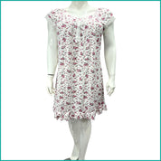 Rose Flowers Ladies Dress - White