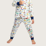 Holiday Boys Full Sleeves Pajama Set - White