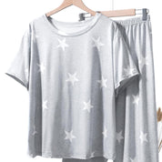 Stars Ladies Loungewear Pajama Set - Grey