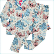 Fav Stitch Ladies Cotton Front Open Pajama Set - Grey