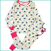 Lilo Stitch Ladies Cotton Pajama Set - White