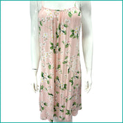 Floral Ladies Halfer Linen Cotton - Pink -Free Size