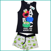 ABC Monster Ladies Shorts Set - Black
