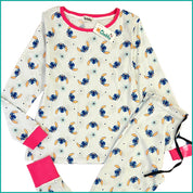 Lilo Stitch Ladies Cotton Pajama Set - White