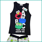 ABC Monster Ladies Shorts Set - Black