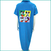 Mickey Mouse Frame Ladies Dress - Blue -Free size