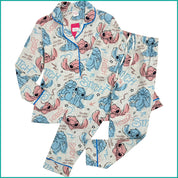 Fav Stitch Ladies Cotton Front Open Pajama Set - Grey