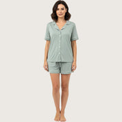 Plain Ladies Shorts Set Lycra - Sea Green