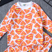 Superman Boys Full Sleeves Pajama Set - Grey