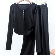 Plain Ladies Loungewear Set - Black