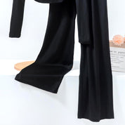 Plain Ladies Loungewear Set - Black