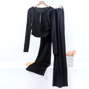 Plain Ladies Loungewear Set - Black