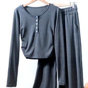 Plain Ladies Loungewear Set - Grey