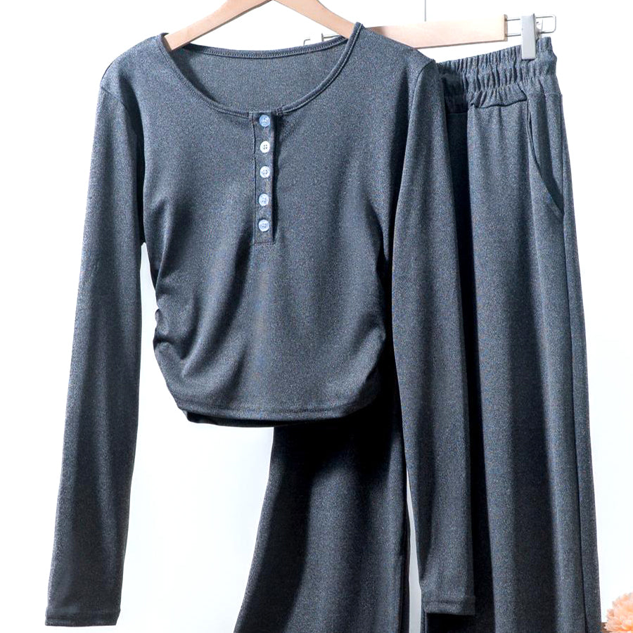Plain Ladies Loungewear Set - Grey