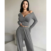 Plain Ladies Loungewear Set - Grey