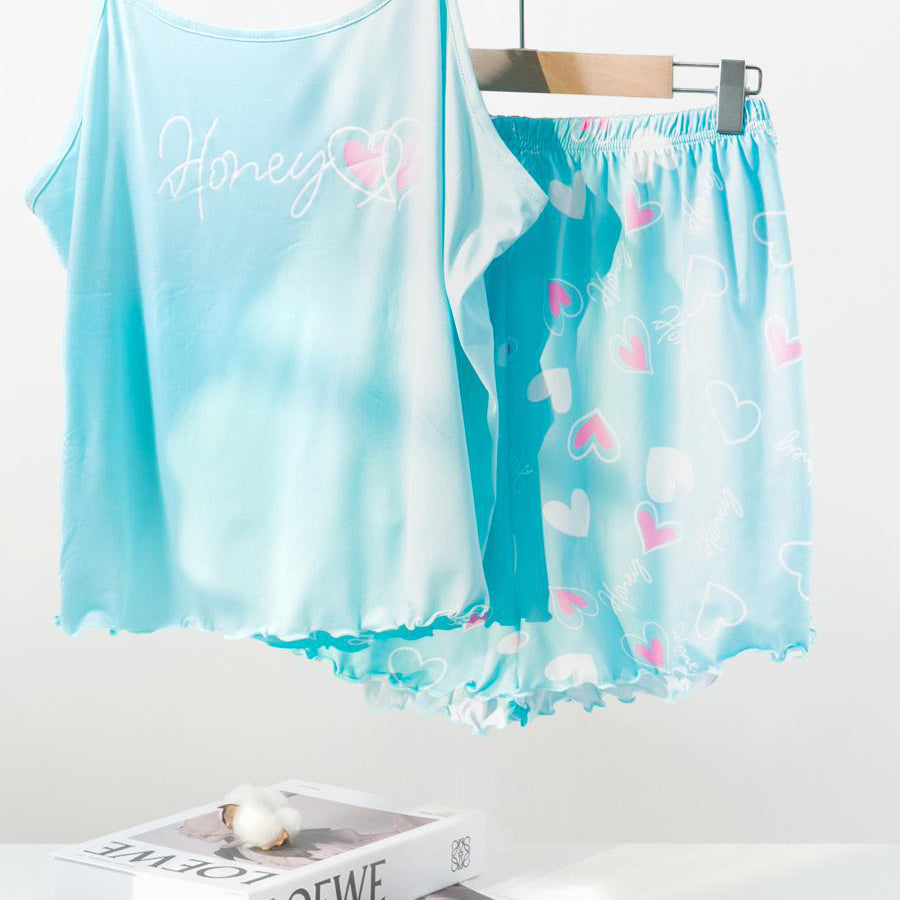 Honey Ladies Shorts Set Loungewear - Blue