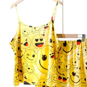 Emoji Ladies Shorts Set Loungewear - Yellow