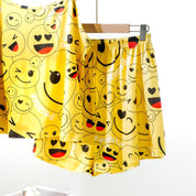 Emoji Ladies Shorts Set Loungewear - Yellow
