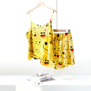 Emoji Ladies Shorts Set Loungewear - Yellow
