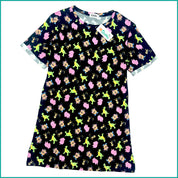 Mini Dino Ladies Cotton Dress - Black