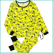 Happy Minnie Ladies Cotton Pajama Set - Yellow
