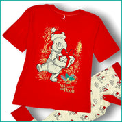 Winnie the Pooh Ladies Pajama Set - Cream Red