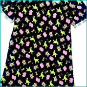 Mini Dino Ladies Cotton Dress - Black